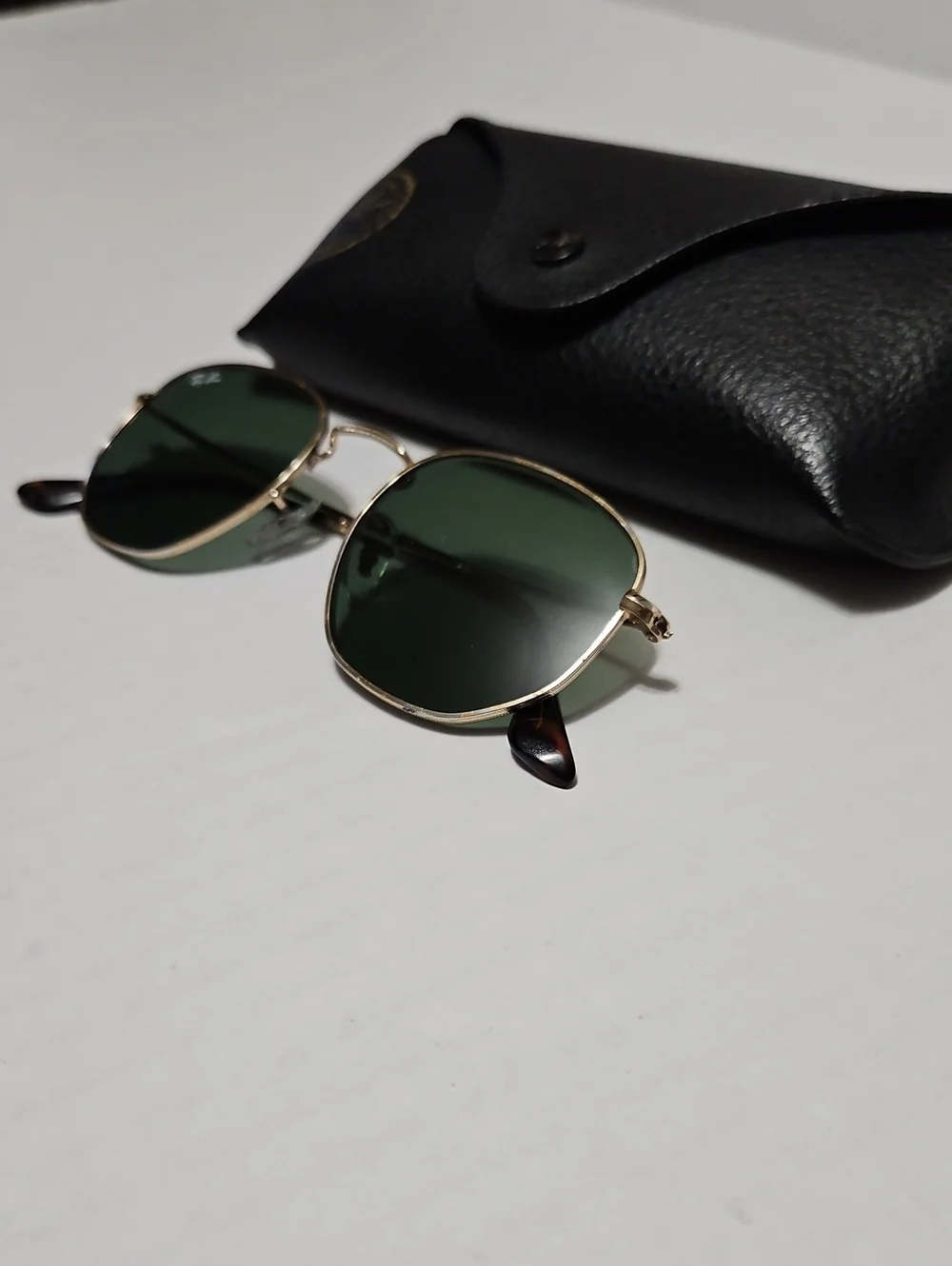 Ray Ban 3548-N 001 Gold Frame Green Lens Sunglasses W/ Black Case Men 51 21 145